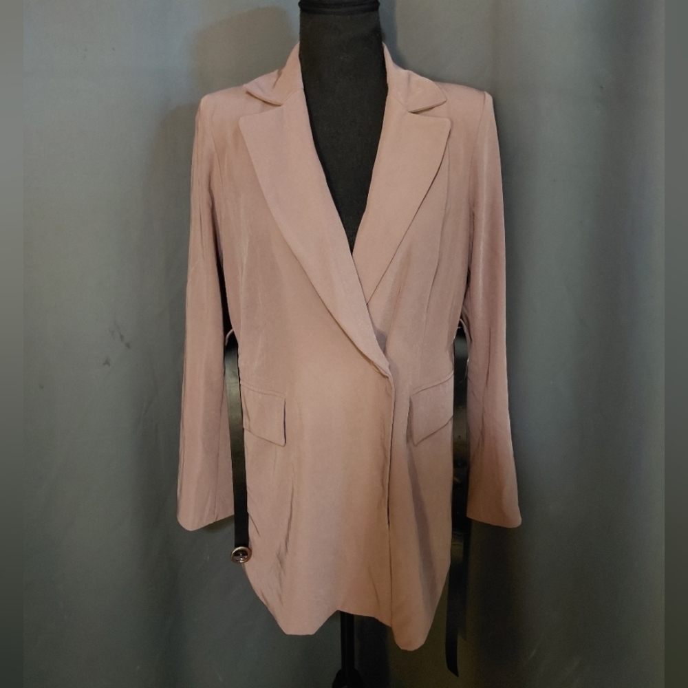 4th & Reckless Petite Tan Belted Long-Sleeve Blazer Jacket Size 0 NWT